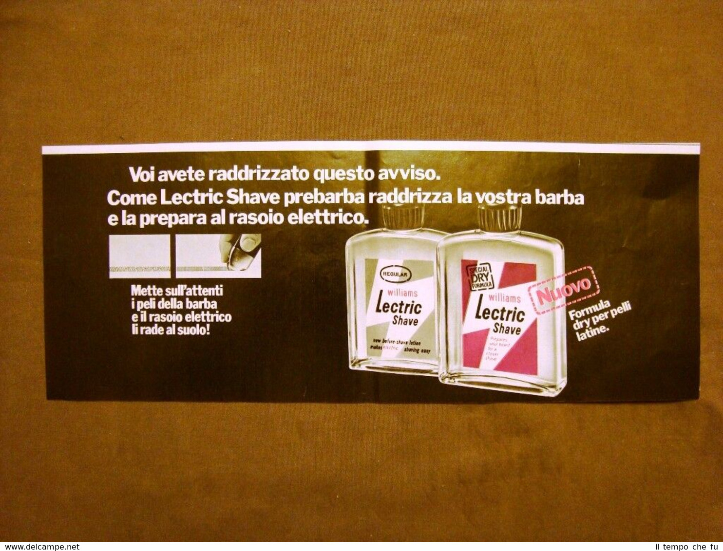 Prebarba Lectric Shave e Sole piatti Pubblicità vintage anni '70