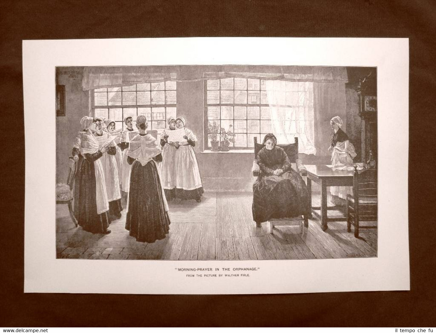 Preghiera del mattino nell'orfanotrofio Quadro di Walther Firle Stampa del …