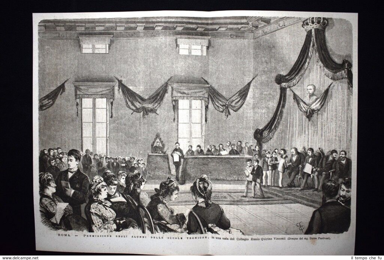 Premiazione degli alunni, Collegio Ennio Quirino Visconti Incisione del 1876