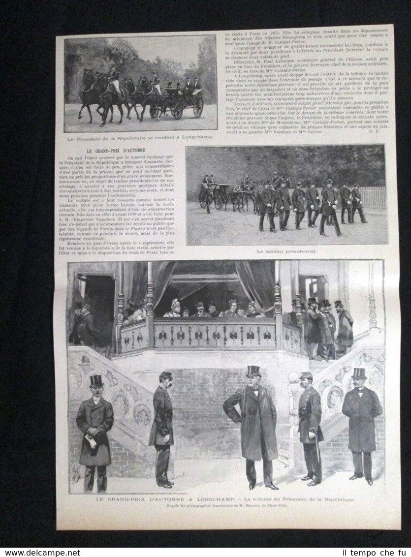 Presidente di Francia Perier al gran premio di Longchamp Incisione …