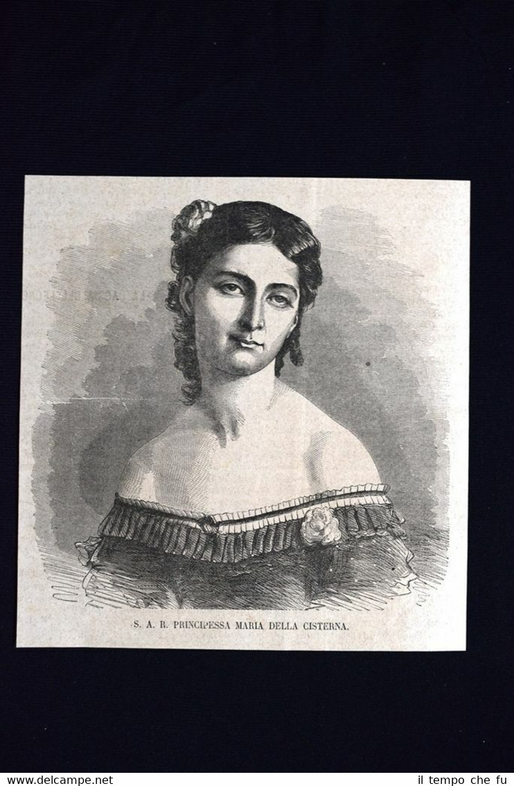 Principessa Maria Vittoria dal Pozzo della Cisterna Incisione del 1867