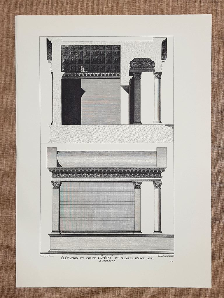 Prospetto e sezione del Tempio di Esculapio Spalato Croazia Anno …