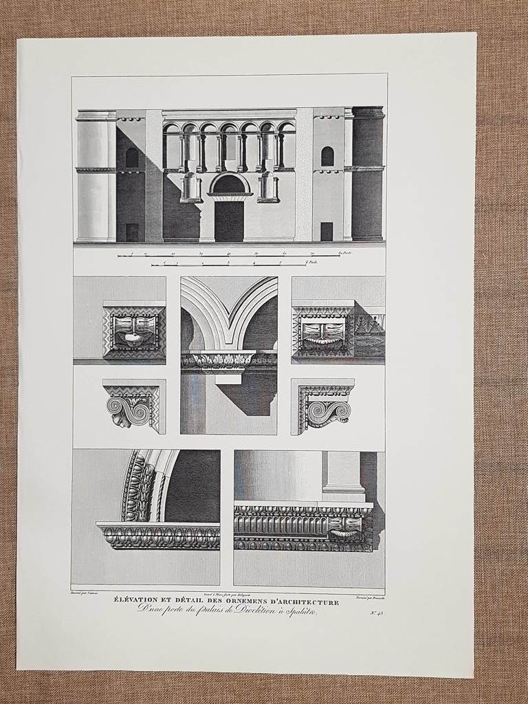 Prospetto ed ornamenti Tempio di Diocleziano Spalato Croazia Anno 1802 …
