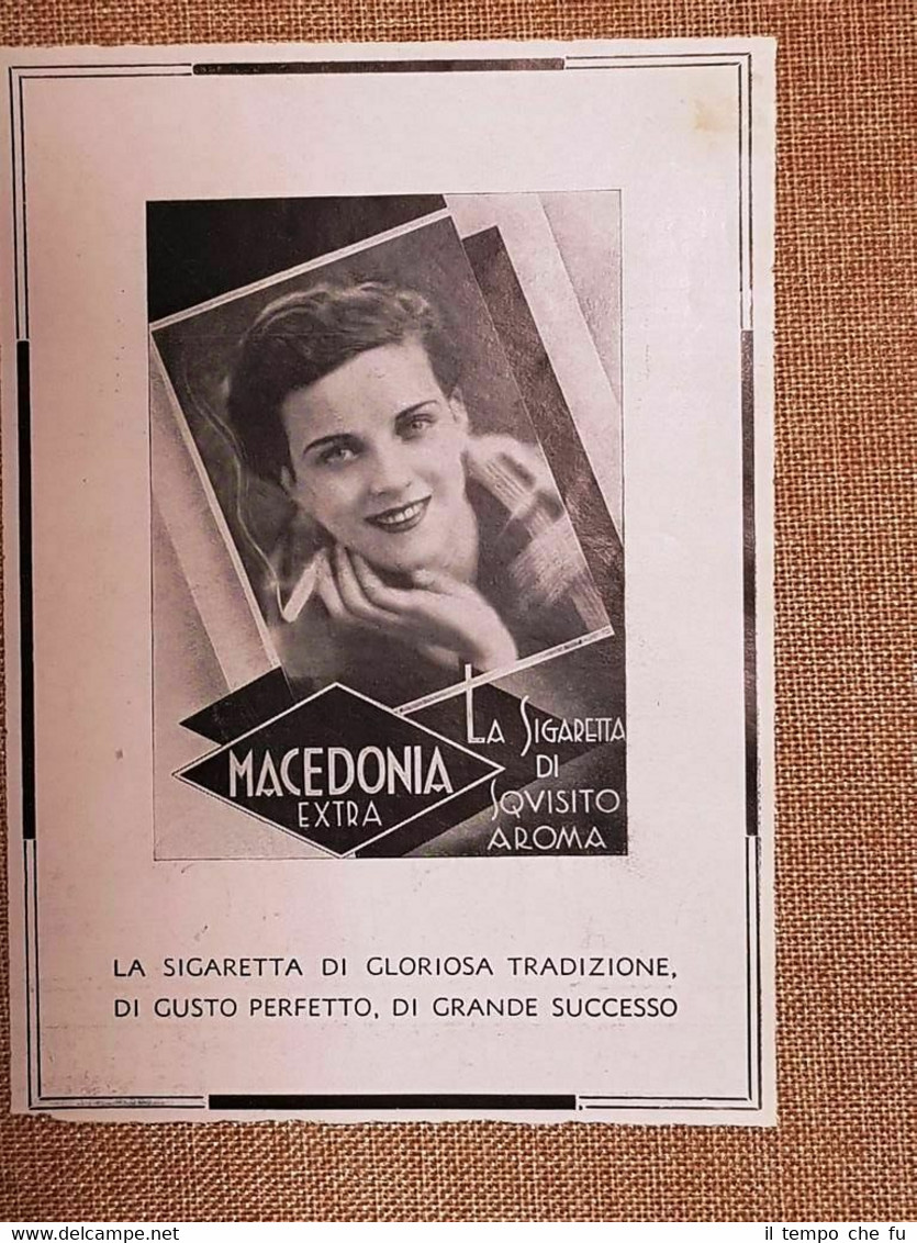 Pubblicità 1935 Macedonia Extra Sigaretta di gloriosa tradizione Gusto perfetto