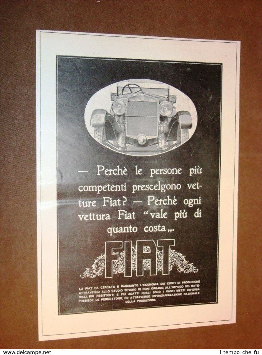 Pubblicità d'epoca dei primi del 900 Auto o automobile Fiat