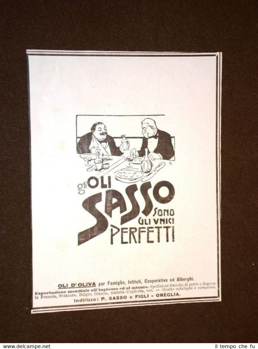 Pubblicità d'Epoca del 1903 Olio Sasso Sasso e Figli di …