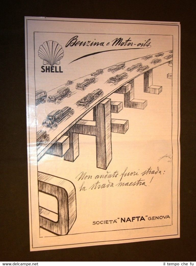 Pubblicità d'epoca Inizi '900 Benzina e motor oils Shell - …