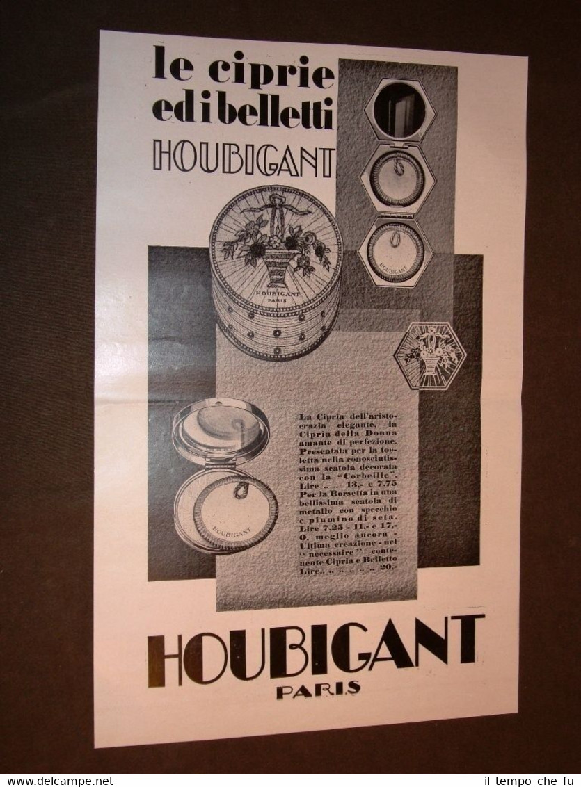 Pubblicità d'epoca Inizi '900 Cipria edibelletti - Houbigant, Paris