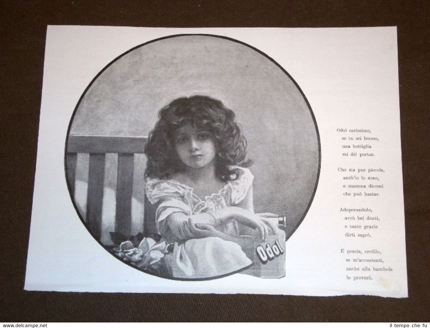 Pubblicità d'Epoca per Collezionisti del 1904 Odol Tema Bambina e …