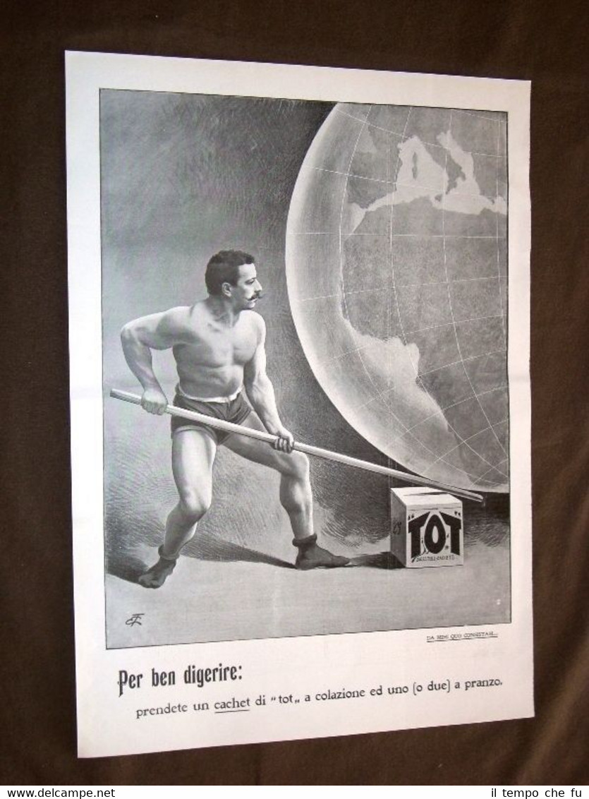 Pubblicità d'Epoca per Collezionisti del 1907 Digestivo TOT