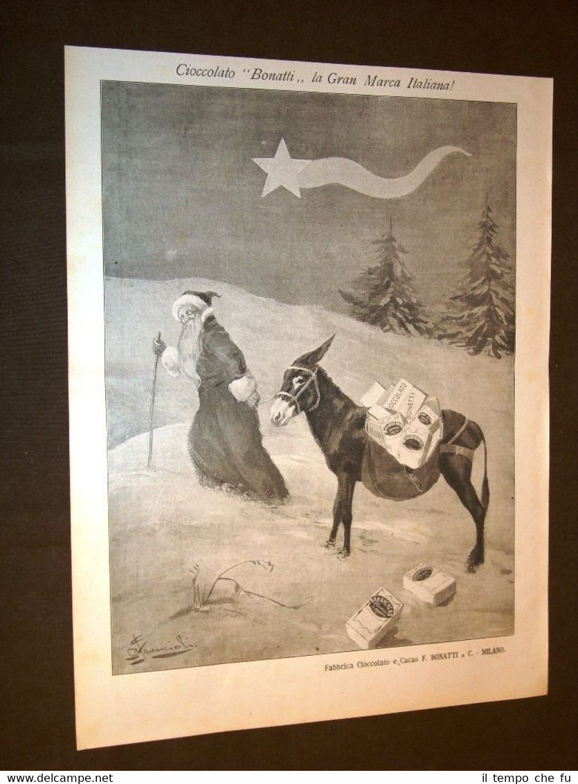 Pubblicità d'epoca per Collezionisti del 1918 Cioccolato e cacao Bonatti …