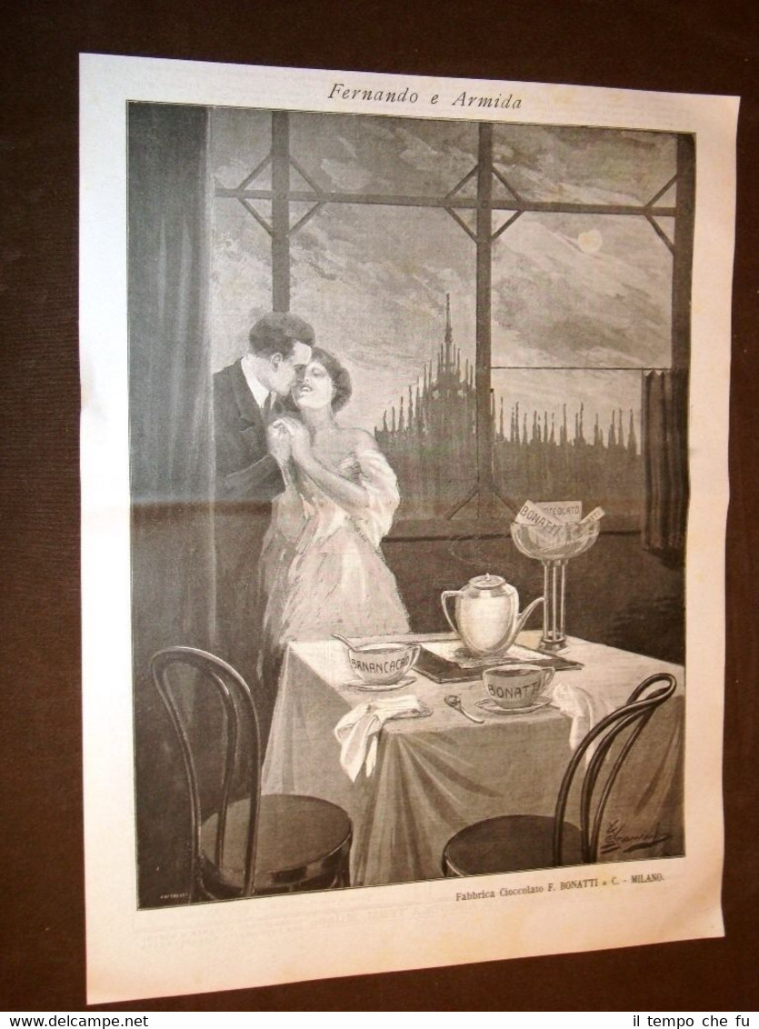 Pubblicità d'epoca per collezionisti del 1918 Cioccolato F.Bonatti di Milano