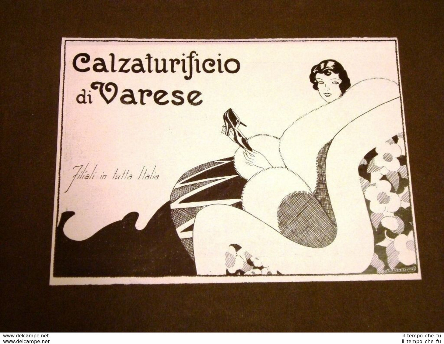 Pubblicità d'epoca per Collezionisti del 1928 Calzaturificio di Varese