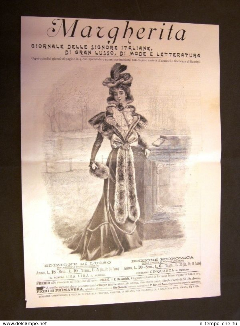 Pubblicità d'Epoca per Collezionisti Giornale Moda per Signore Lusso Margherita