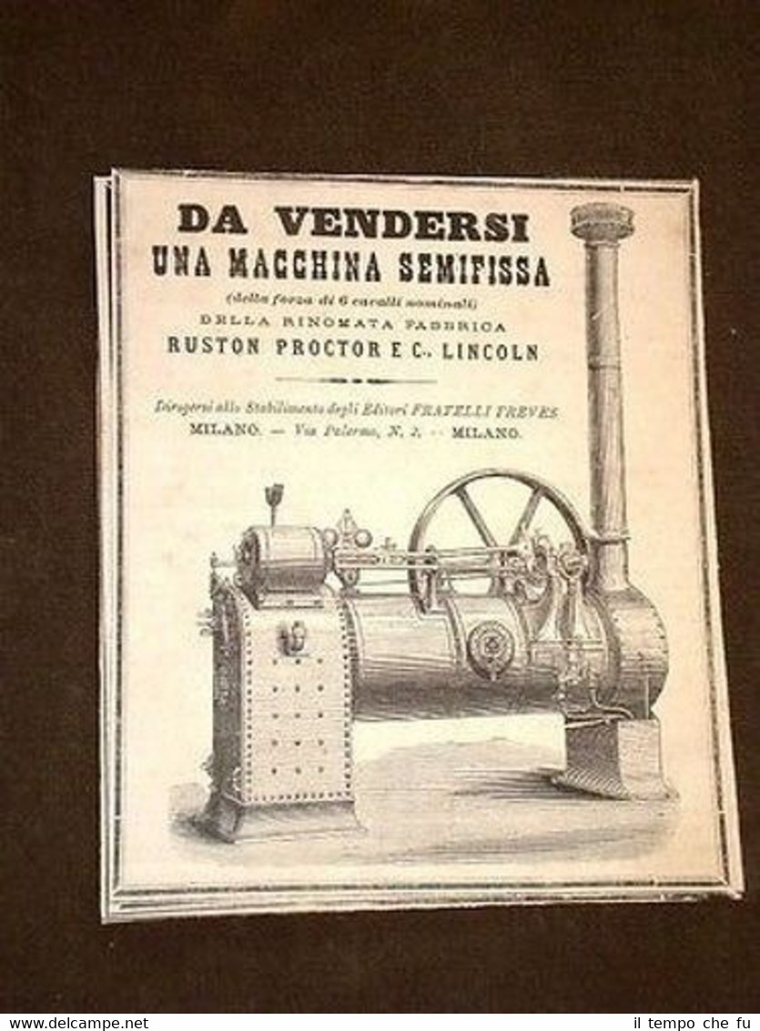 Pubblicità d'Epoca per collezionisti Macchina semifissa 6 Hp Ruston Proctor …