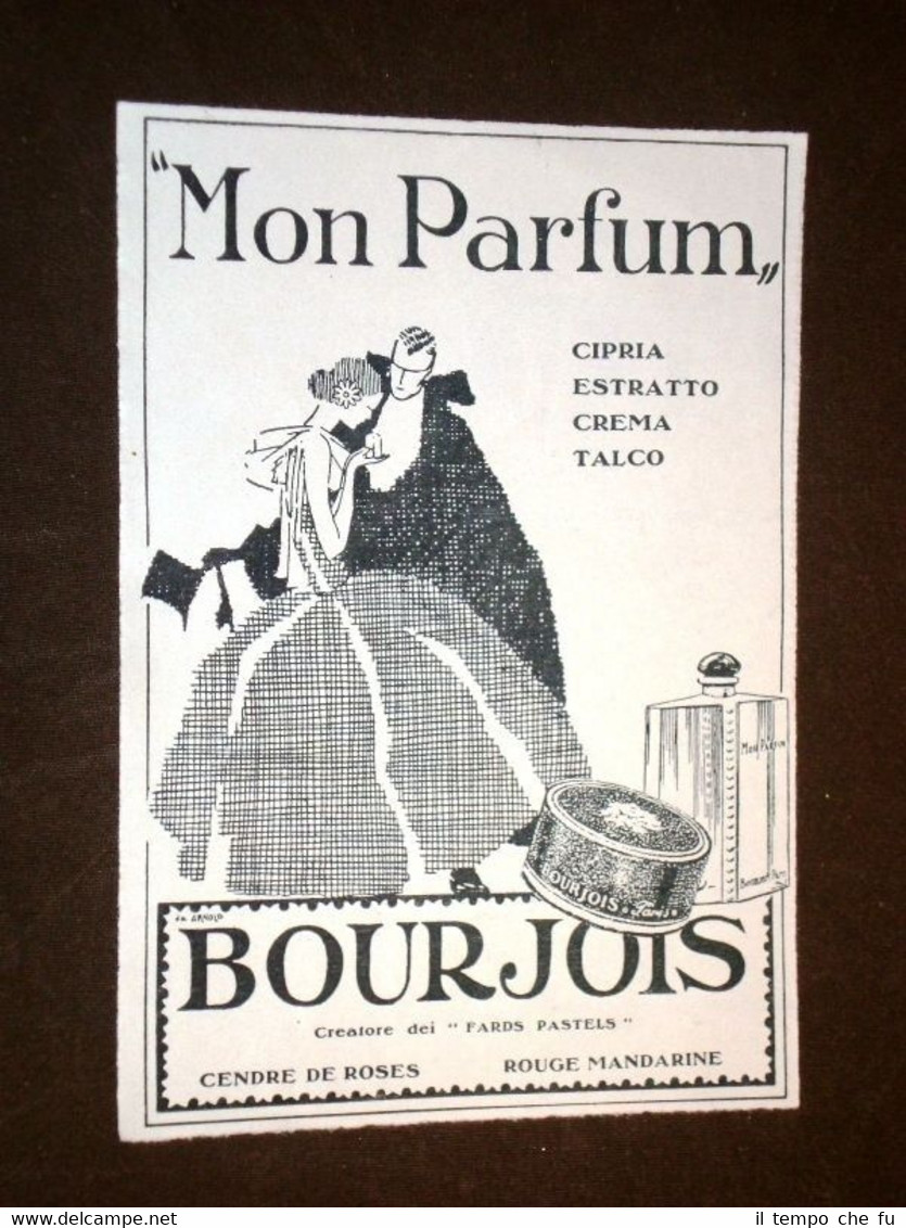 Pubblicità d'Epoca per Collezionisti Mon Parfum Bourjois Cosmetica