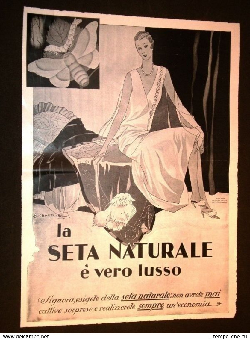 Pubblicità d'Epoca per Collezionisti Seta Naturale Vero lusso