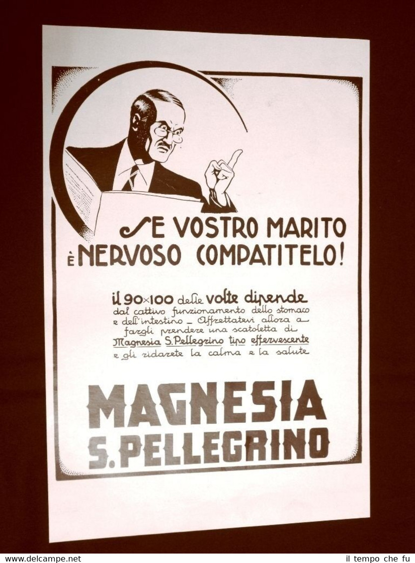 Pubblicità dei 1932 Magnesia San Pellegrino Malfunzionamento dell'intestino
