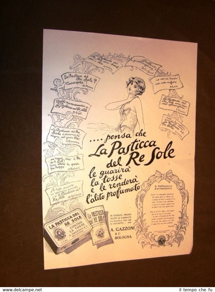 Pubblicità dei primi del '900 La pasticca del Re Sole …
