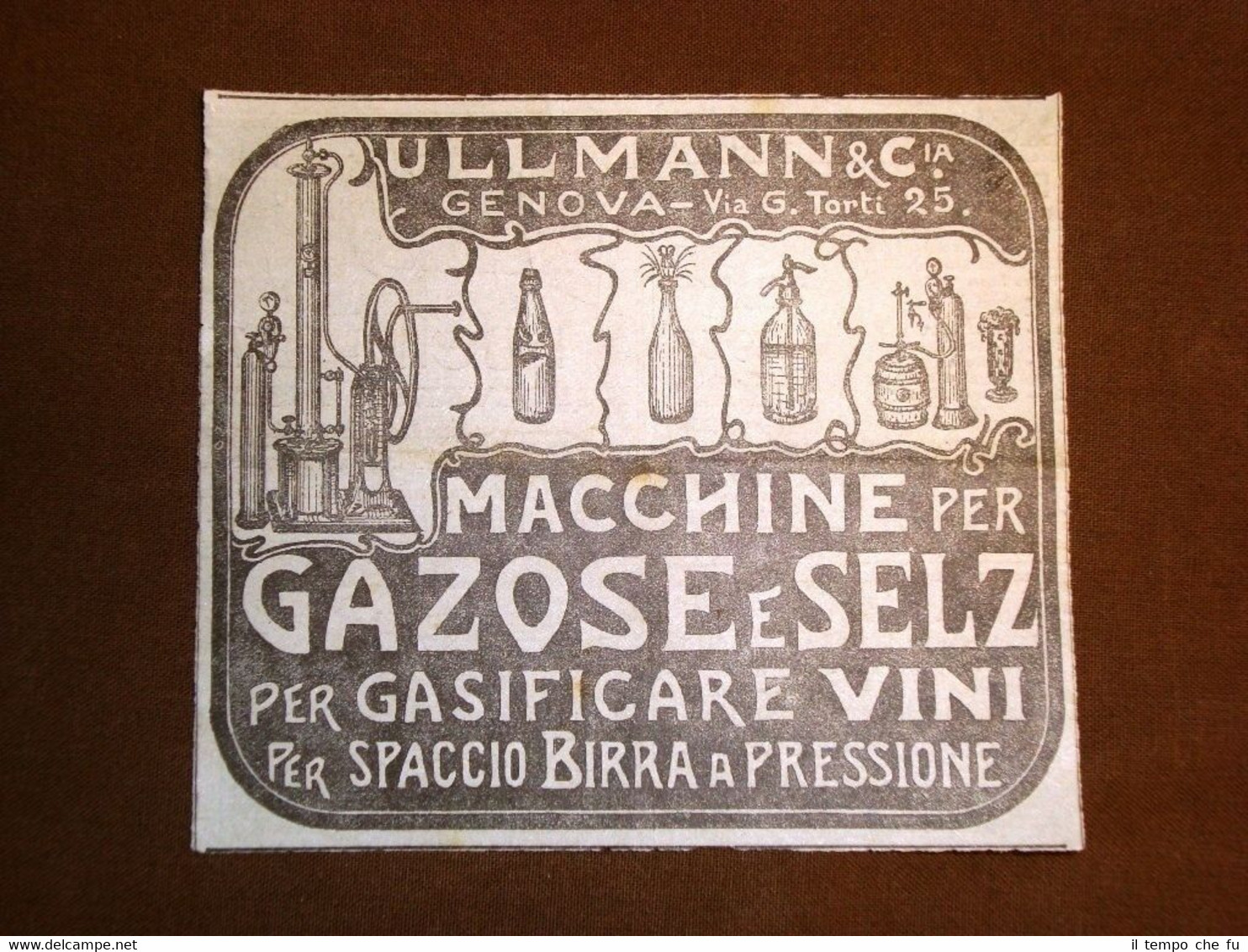 Pubblicità dei primi del '900 Macchine per gazose e selz …