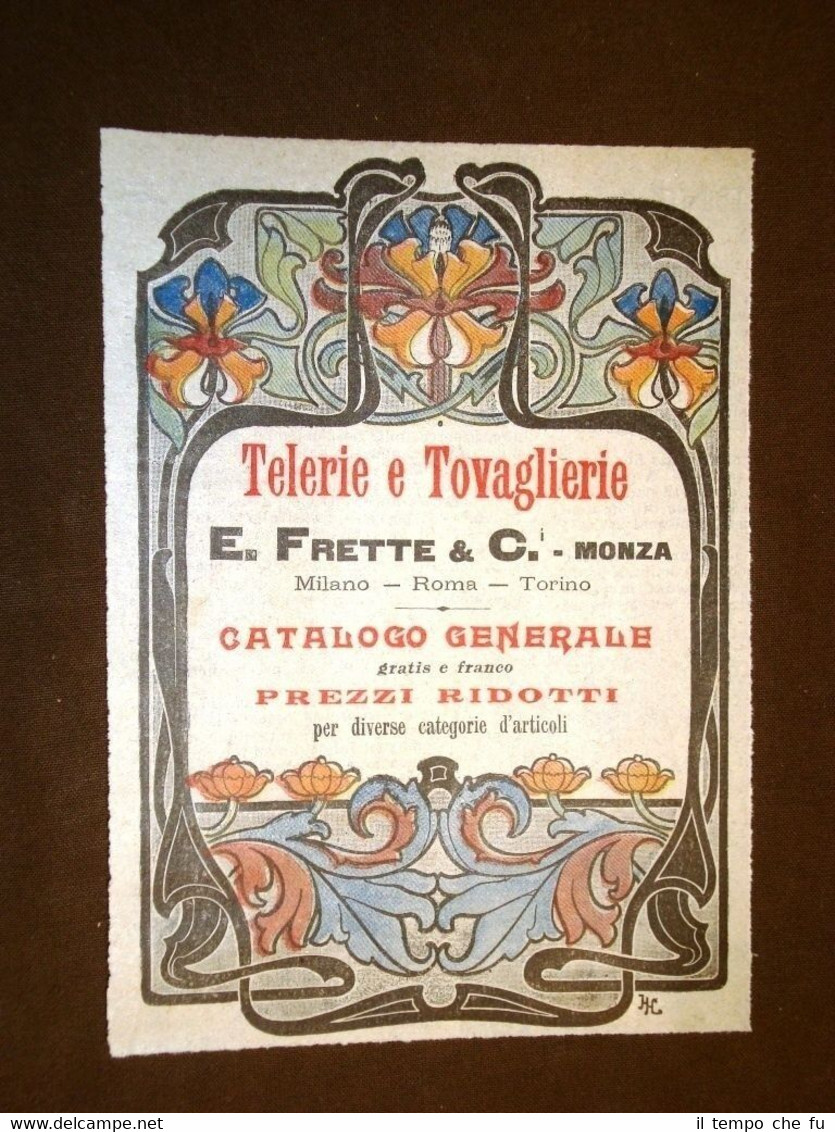 Pubblicità del 1902 Telerie e tovaglierie E. Frette & C. …