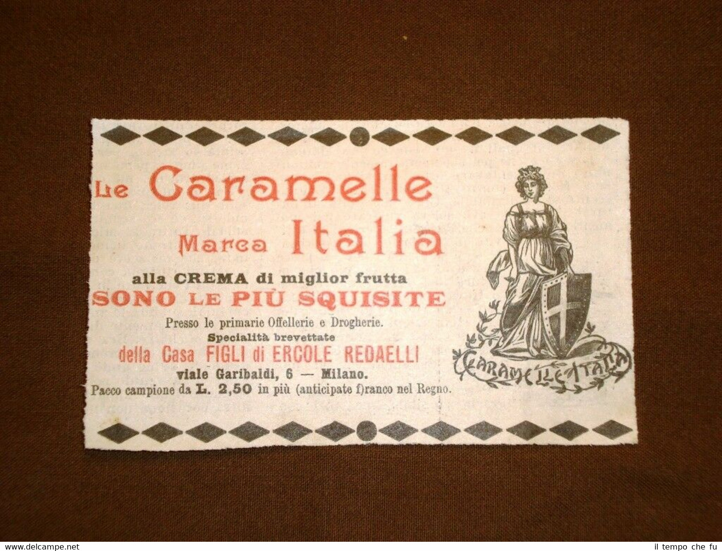 Pubblicità del 1908 Le caramelle Italia Casa Figli di Ercole …
