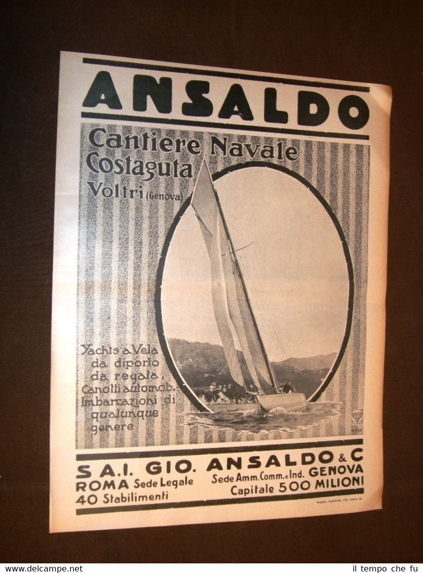Pubblicità del 1920 Acciaierie e fonderie d'acciaio Ansaldo Tema #014
