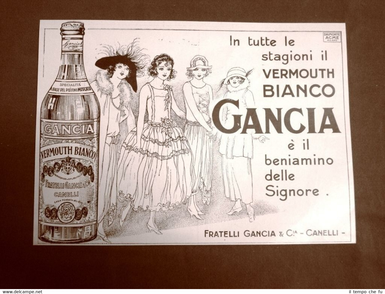 Pubblicità del 1924 Vermouth bianco Gancia Fratelli Gancia & C. …