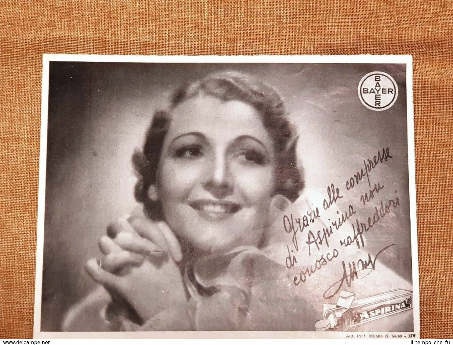 Pubblicità del 1937 Compresse di Aspirina Bayer Contro il raffreddore