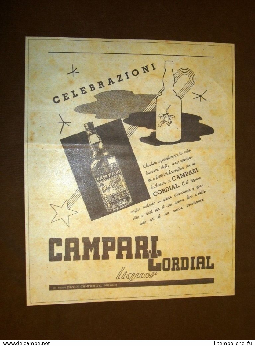 Pubblicità del 1942 Liquore Campari Davide Campari & C. Milano …