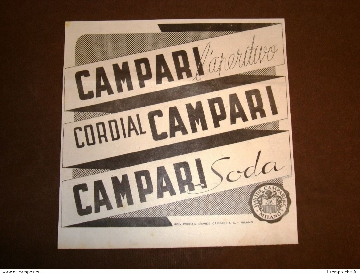 Pubblicità del 1942 Liquore Cordial Campari Davide Campari & C …