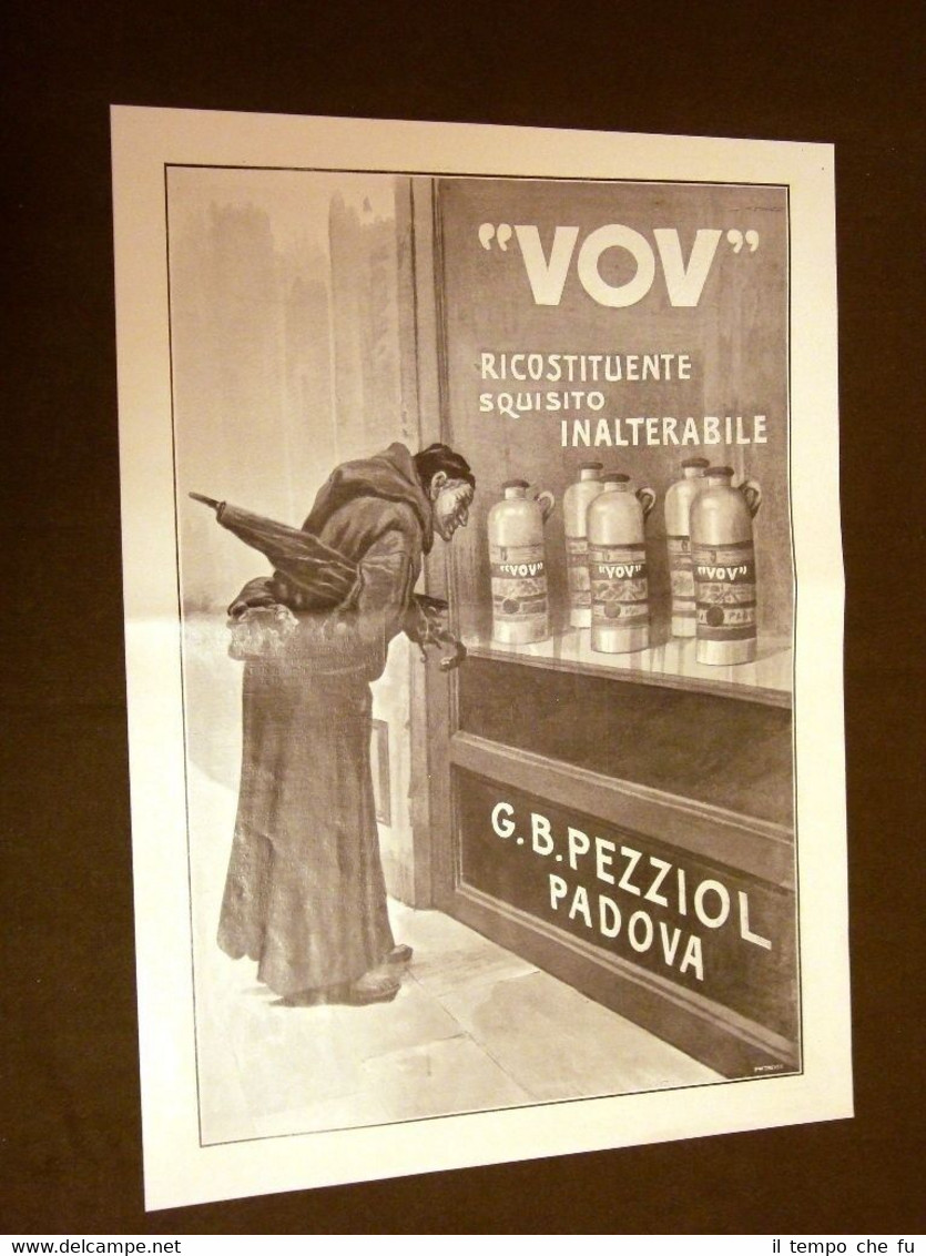 Pubblicità Epoca del 1911 Collezionisti Zabajone VOV #3 Ditta Pezziol …