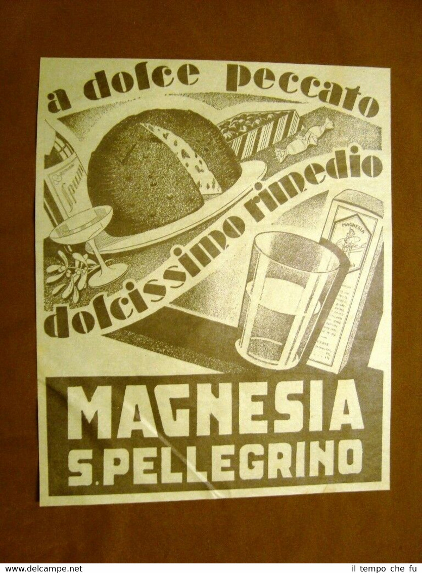 Pubblicità primi anni del 900 Magnesia San Pellegrino A peccato …