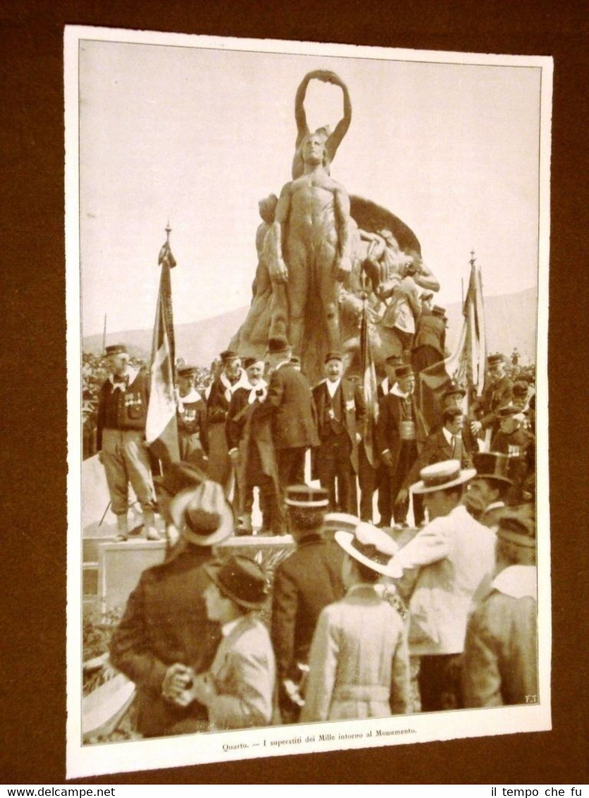 Quarto 1915 Cerimonia per inaugurazione monumento Mille Garibaldi I Superstiti