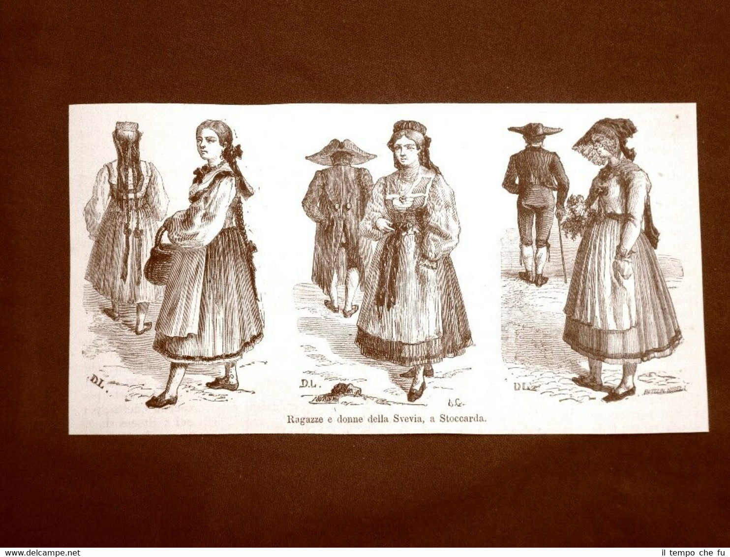 Ragazze o donne della Svezia nel 1863 Costume tipico di …