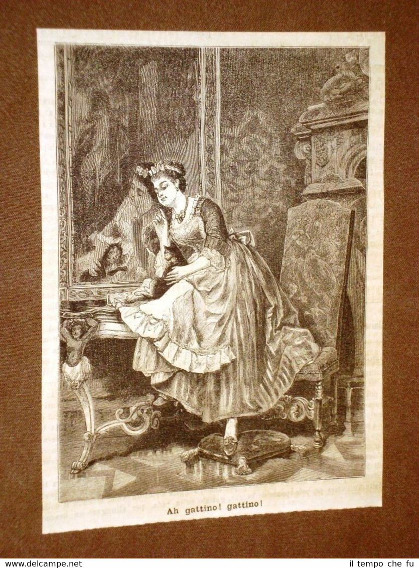 Rara composizione del 1878 Ah, gattino! Gattino!