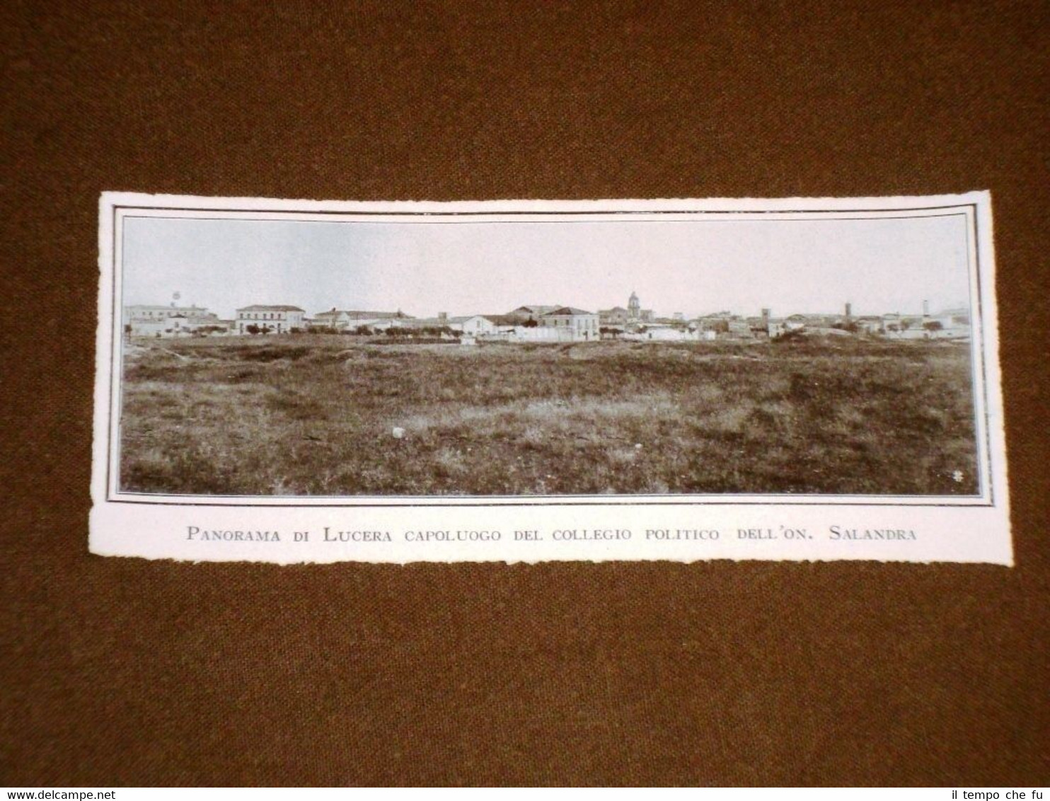 Rara stampa dei primi del 1900 Panorama di Lucera - …