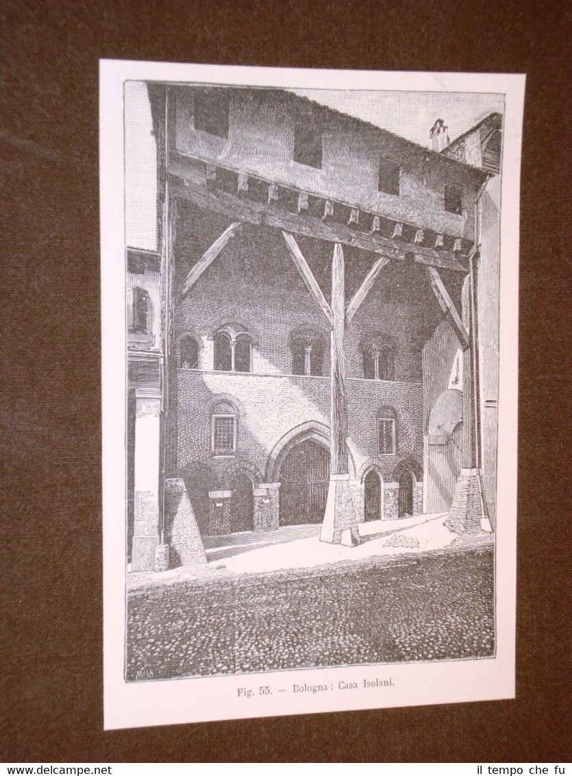 Rara veduta di fine '800 Bologna - Casa Isolani
