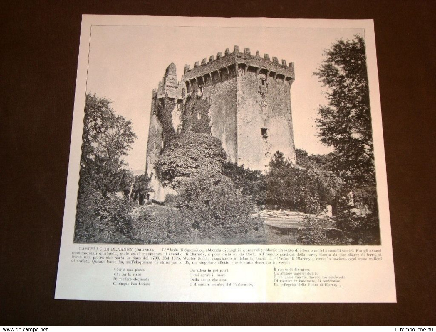 Rara veduta di fine '800 Castello di Blarney in Irlanda …