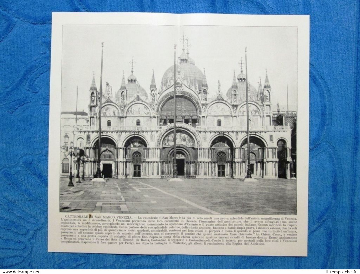 Rara veduta di fine '800: Cattedrale San Marco. Venezia + …
