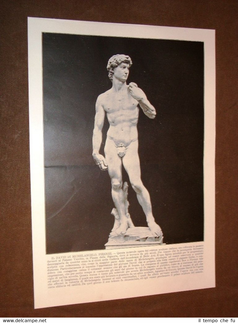 Rara veduta di fine '800 David di Michelangelo a Firenze …