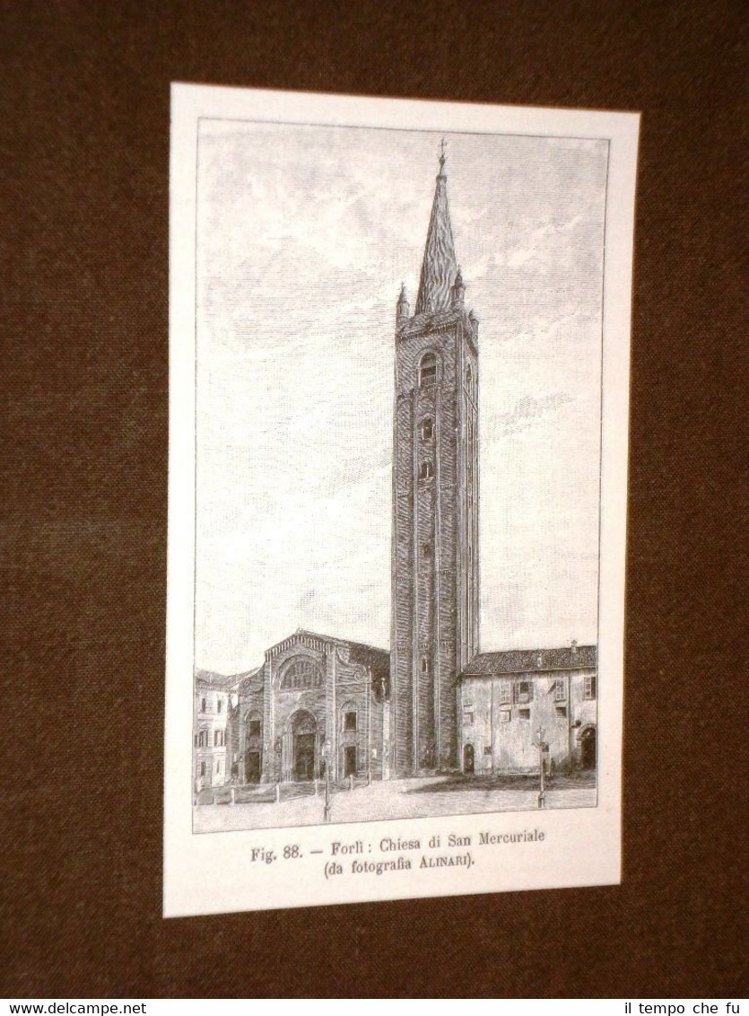 Rara veduta di fine '800 Forlì - Chiesa di San …