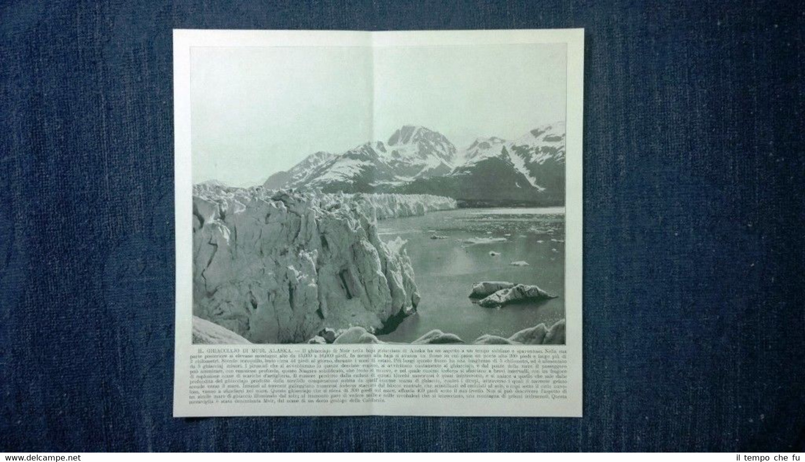 Rara veduta di fine '800: Ghiacciaio di Muir.Alaska + Avana. …