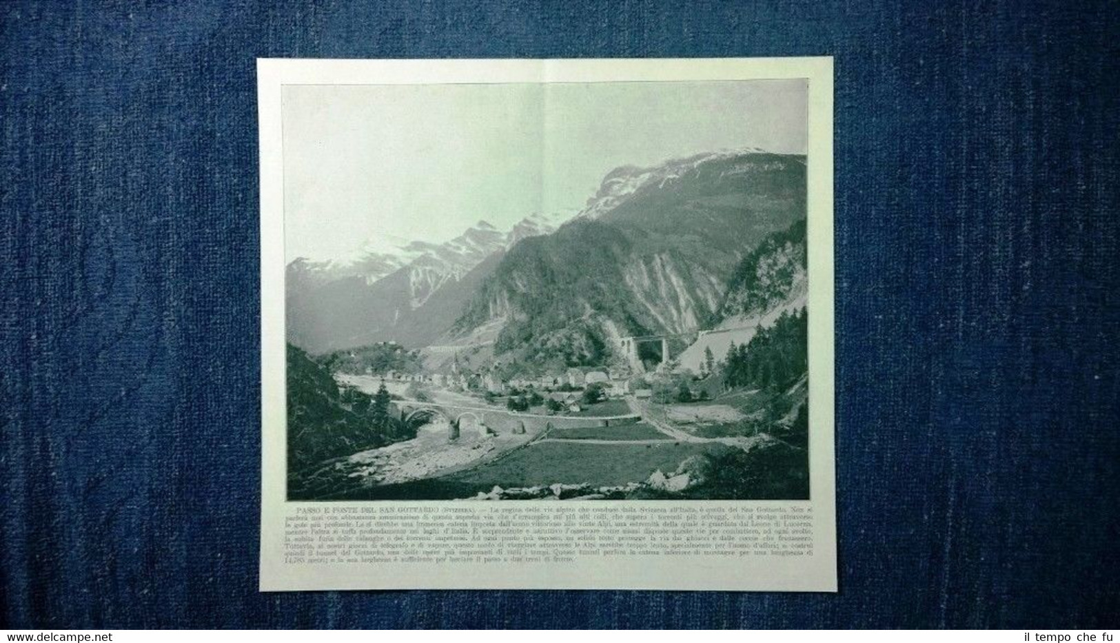 Rara veduta di fine '800: Passo San Gottardo, Svizzera + …