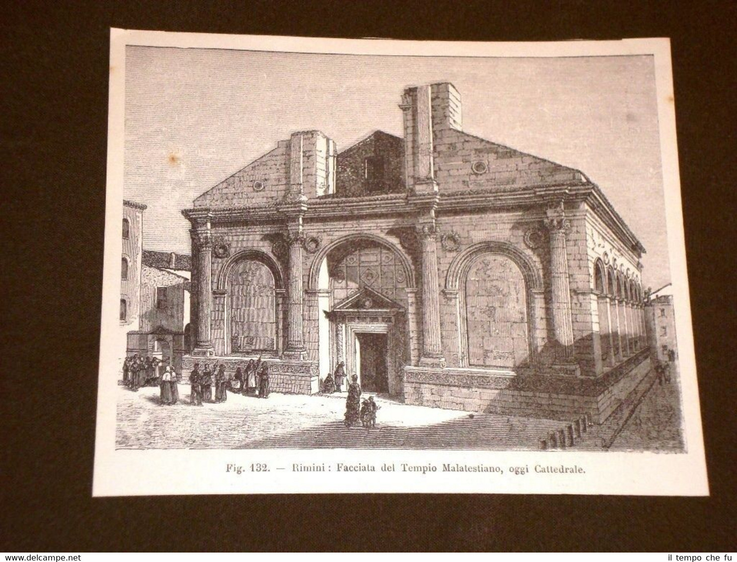 Rara veduta di fine '800 Rimini Facciata del Tempio Malatestiano …