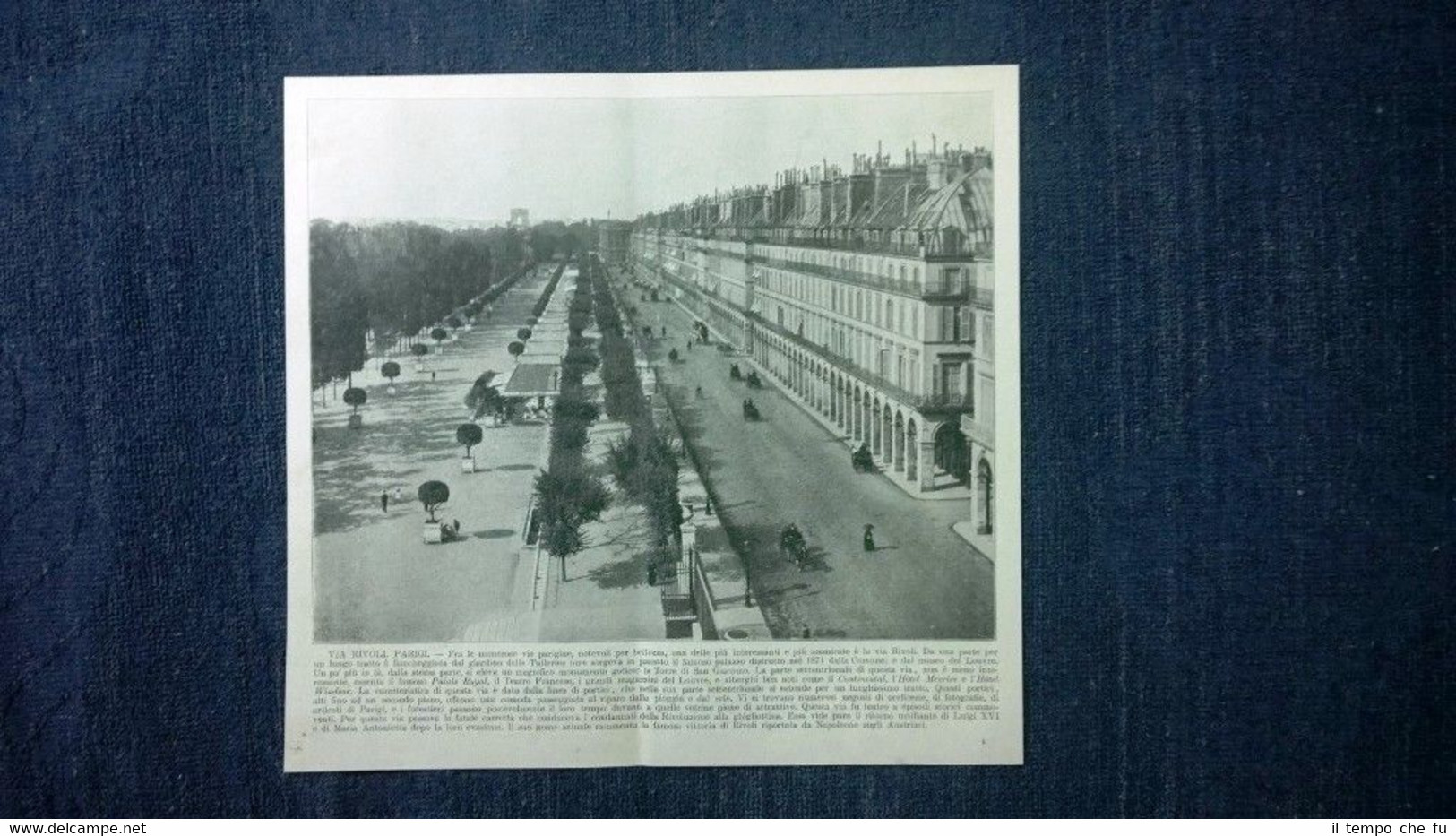 Rara veduta di fine '800: Via Rivoli.Parigi + La Casa …