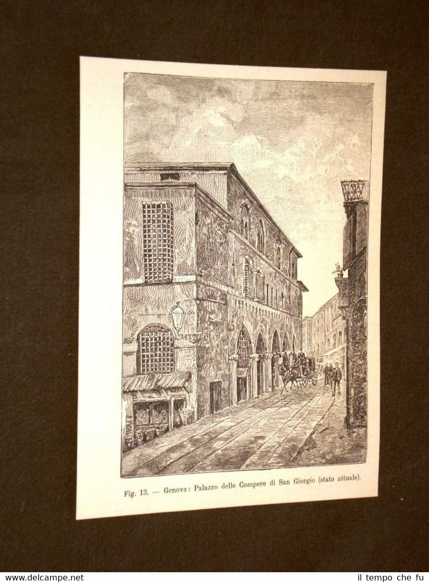 Rara veduta di Genova di fine 800 Il Palazzo delle …