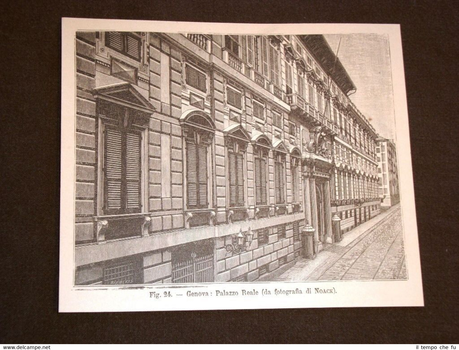 Rara veduta di Genova di fine 800 Palazzo Reale