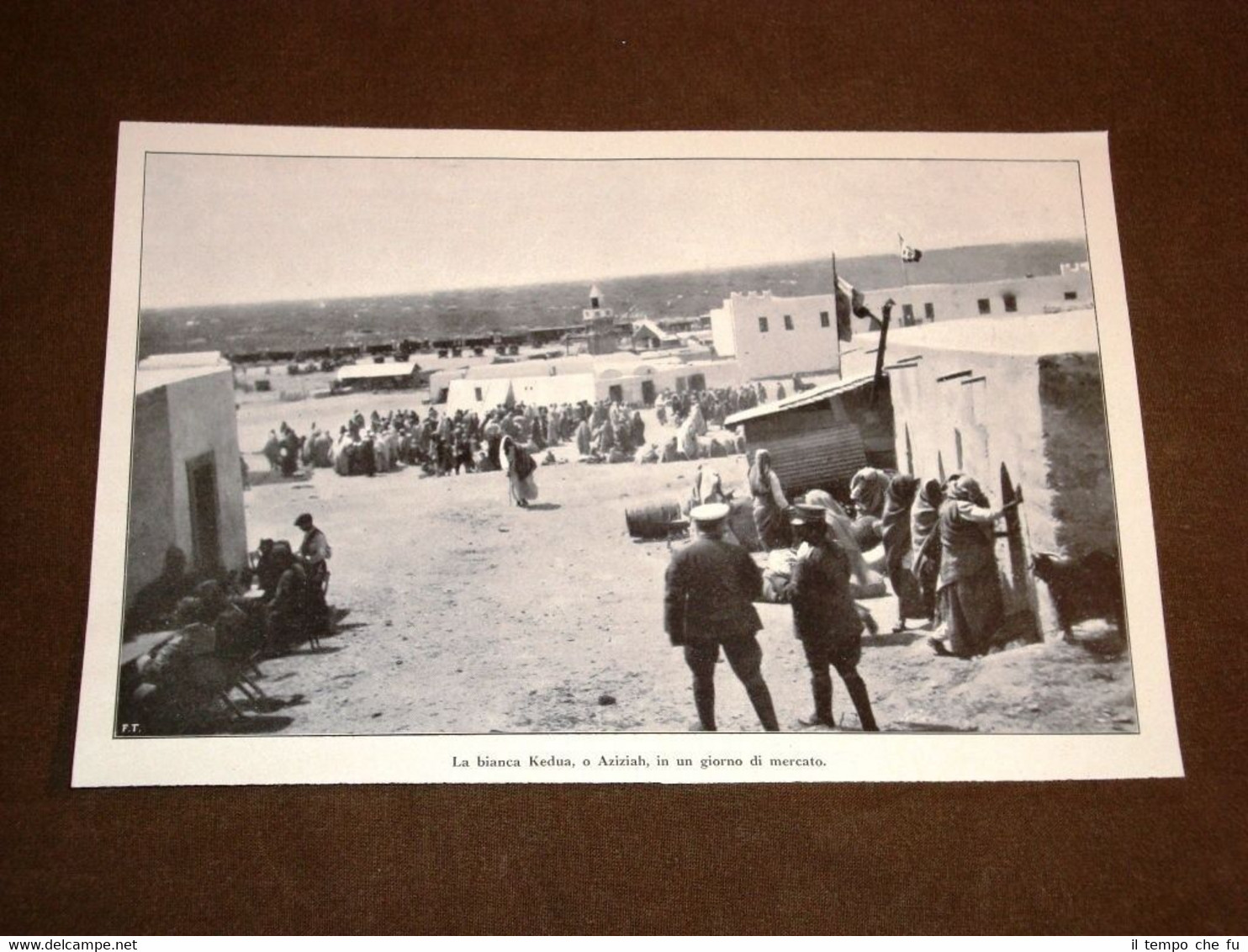 Rara veduta di Kedua o Aziziah nel 1913 Libia o …