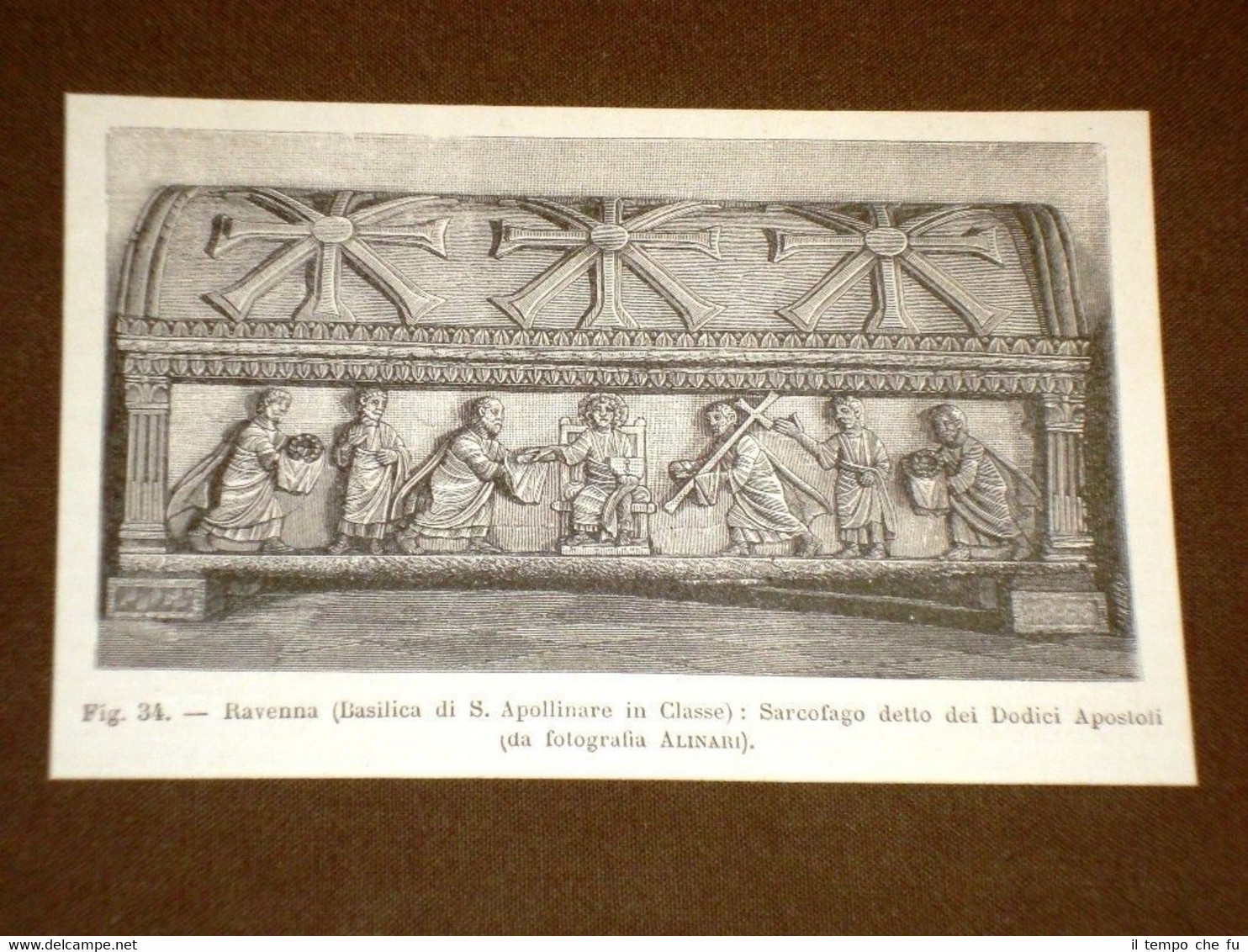 Rara veduta di Ravenna di fine '800 Basilica Sant'Apollinare Sarcofago …